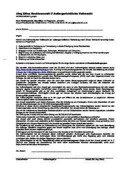Formular: Außergerichtliche Vollmacht